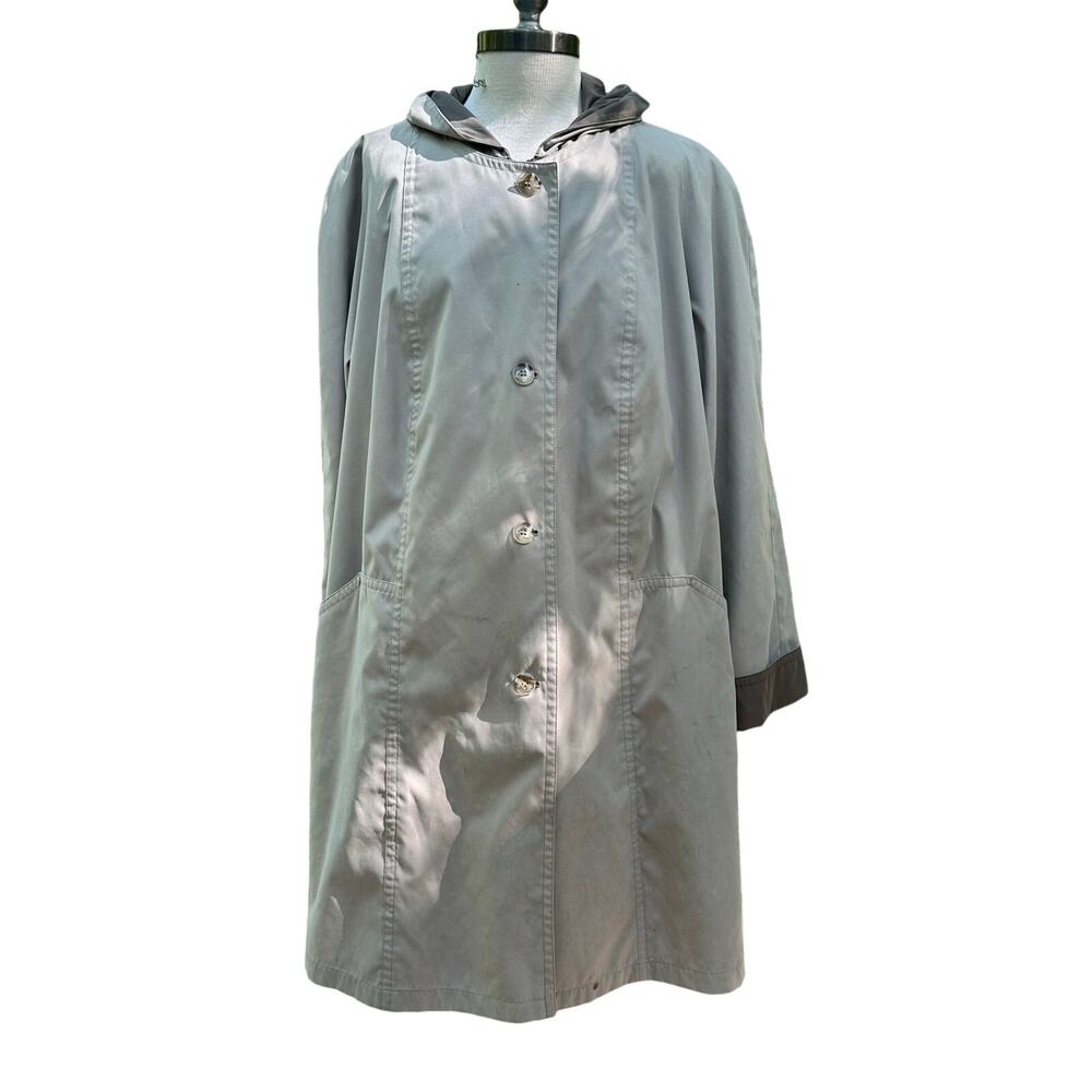 Vintage Gallery Woman 2X Hooded Beige Trench Coat